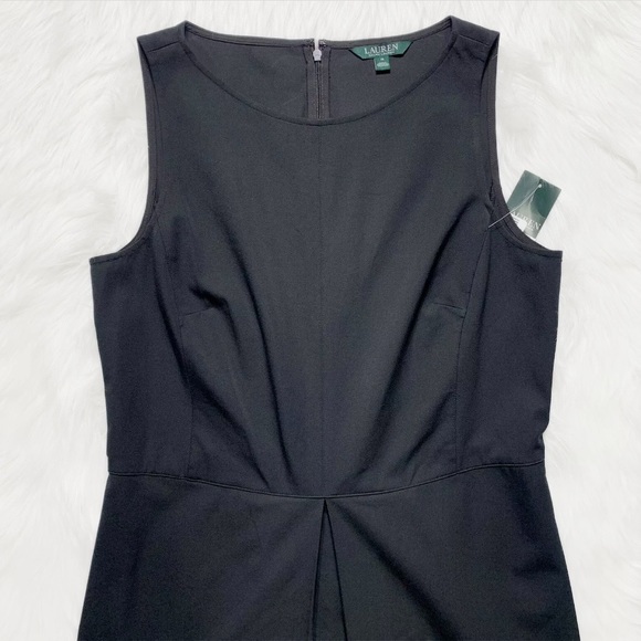 SOLD-NWT Ralph Lauren Pleated Office Dress Black Shift Dress Size 16 - Picture 5 of 9